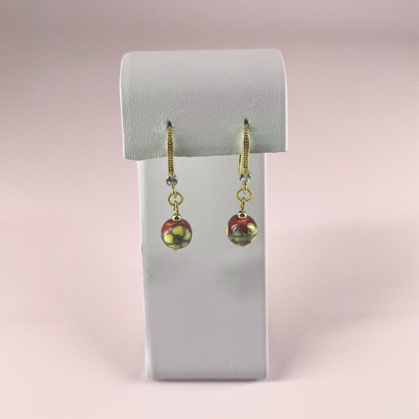 Crimson Bloom Lever Earrings