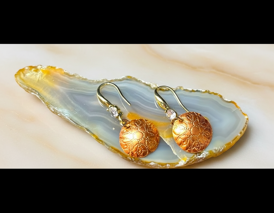 Engraved Aurora Copper Earrings