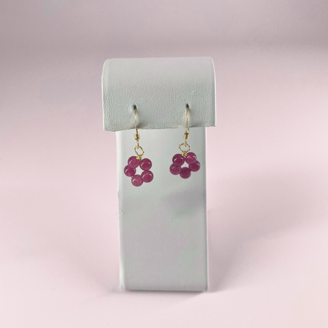 Violet Bloom Cluster Earrings