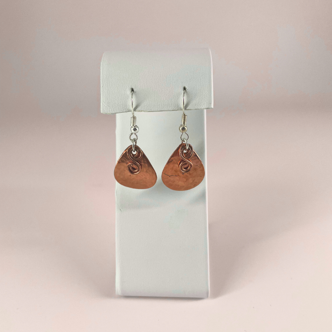 Copper Swirl Drop Earrings