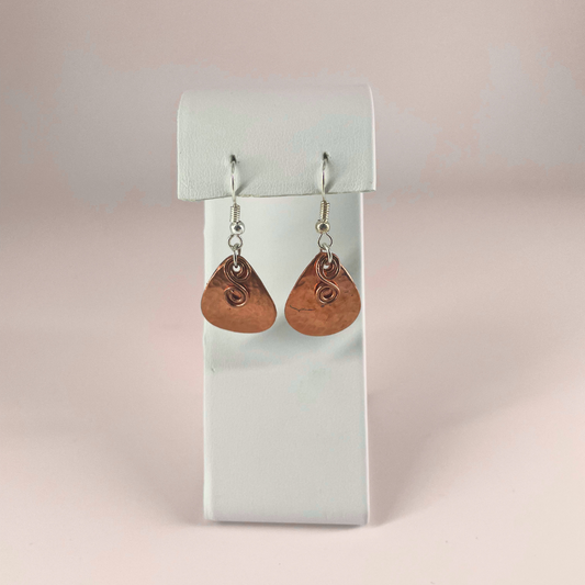 Copper Swirl Drop Earrings