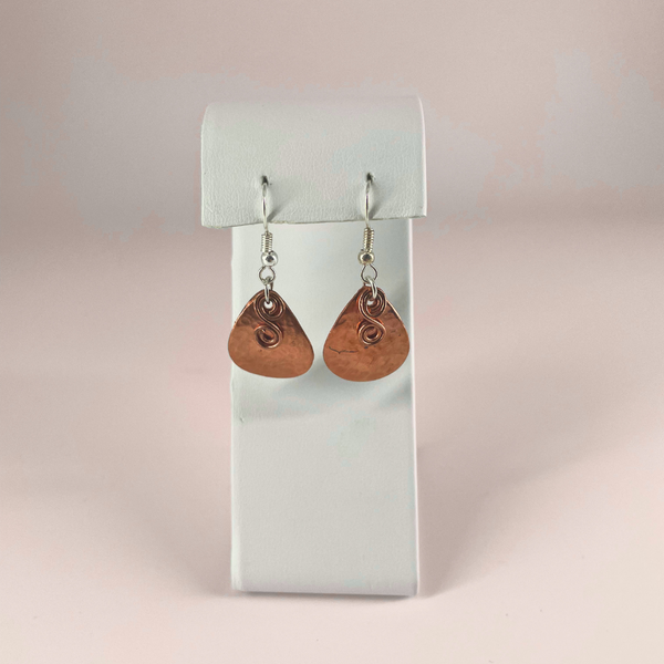 Copper Swirl Drop Earrings