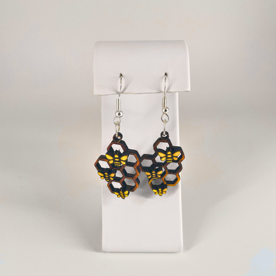 Busy Bee Honeycomb Earrings