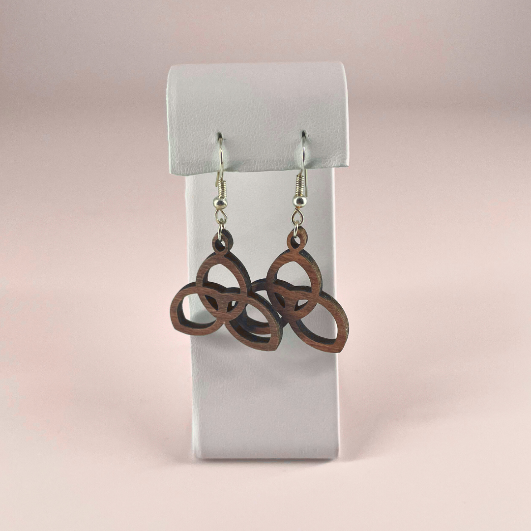 Trinity Knot Wood Earrings