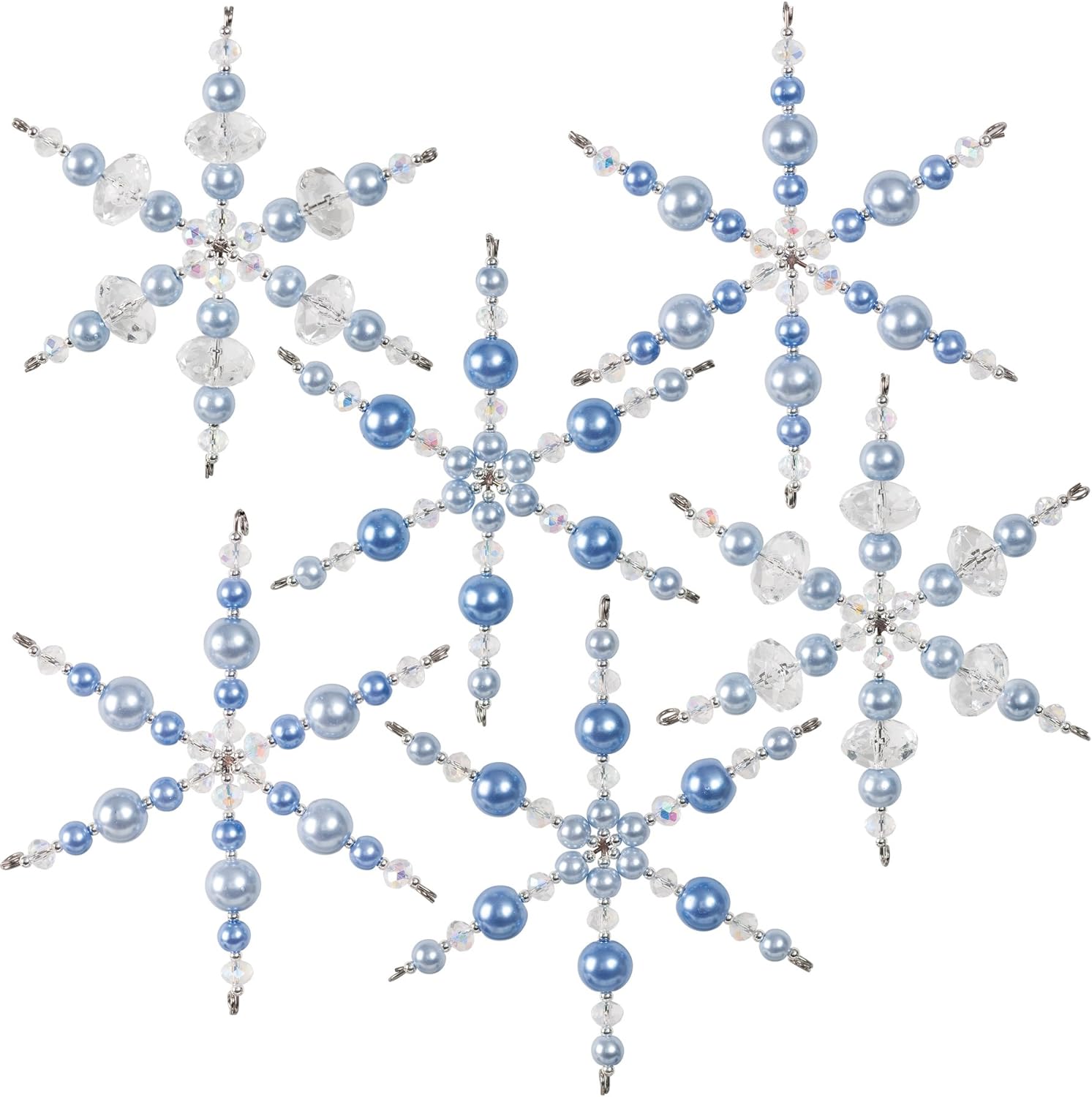 Blue Pearls and Crystal Vintage Snowflake