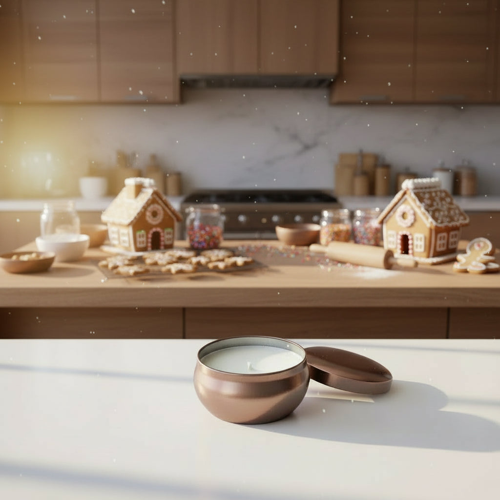 Frosted Gingerbread Candle