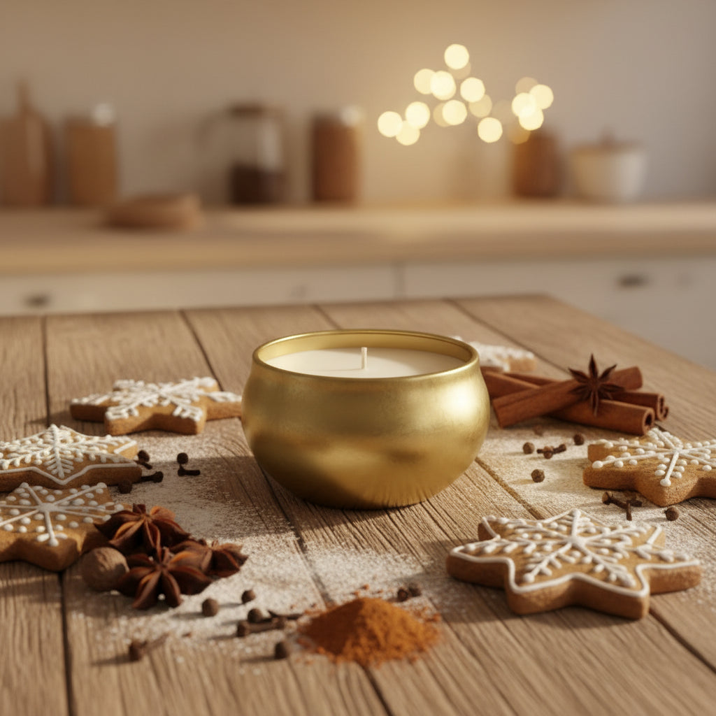 Frosted Gingerbread Candle