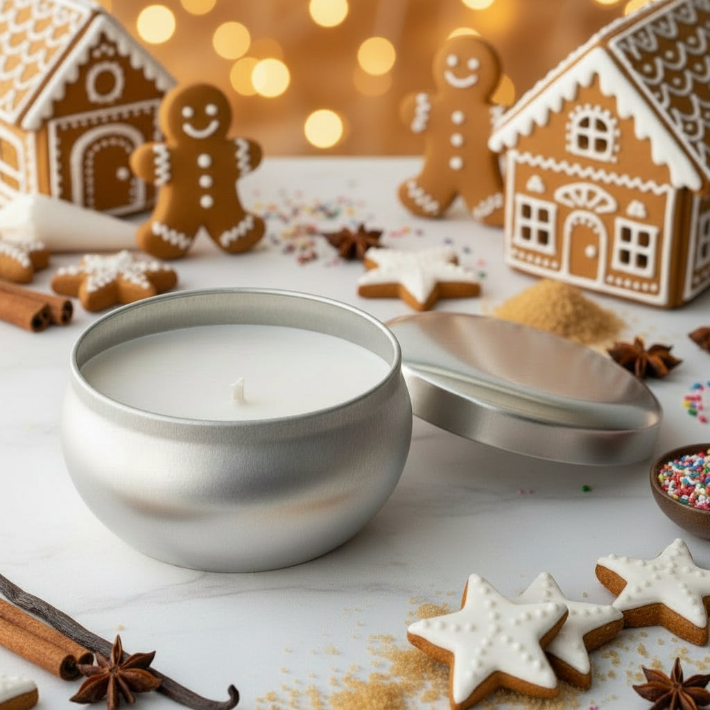 Frosted Gingerbread Candle