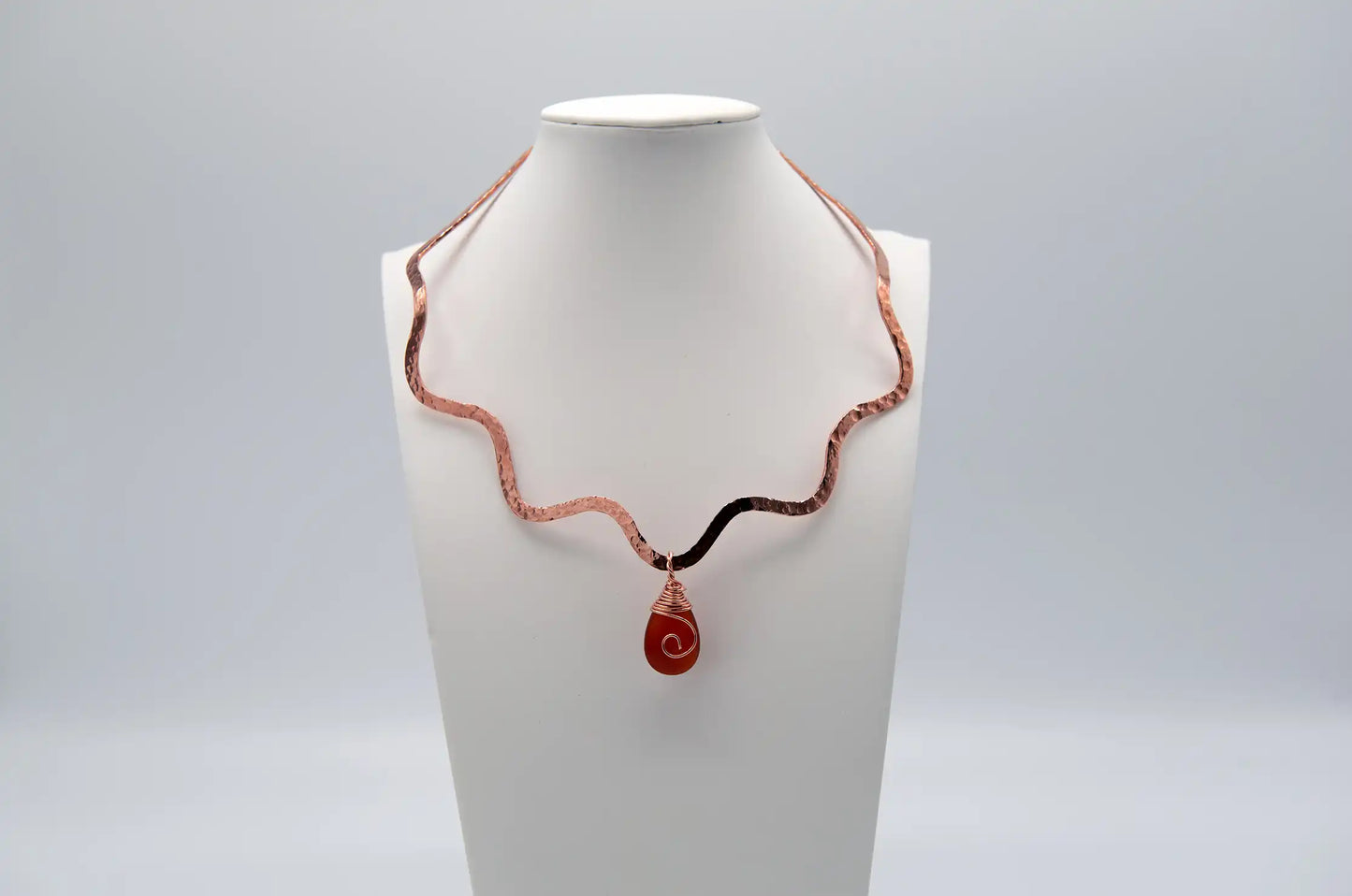 Radiant Carnelian Copper Collar Necklace