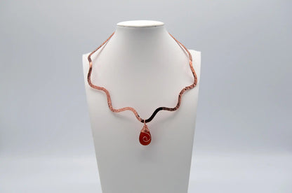 Radiant Carnelian Copper Collar Necklace