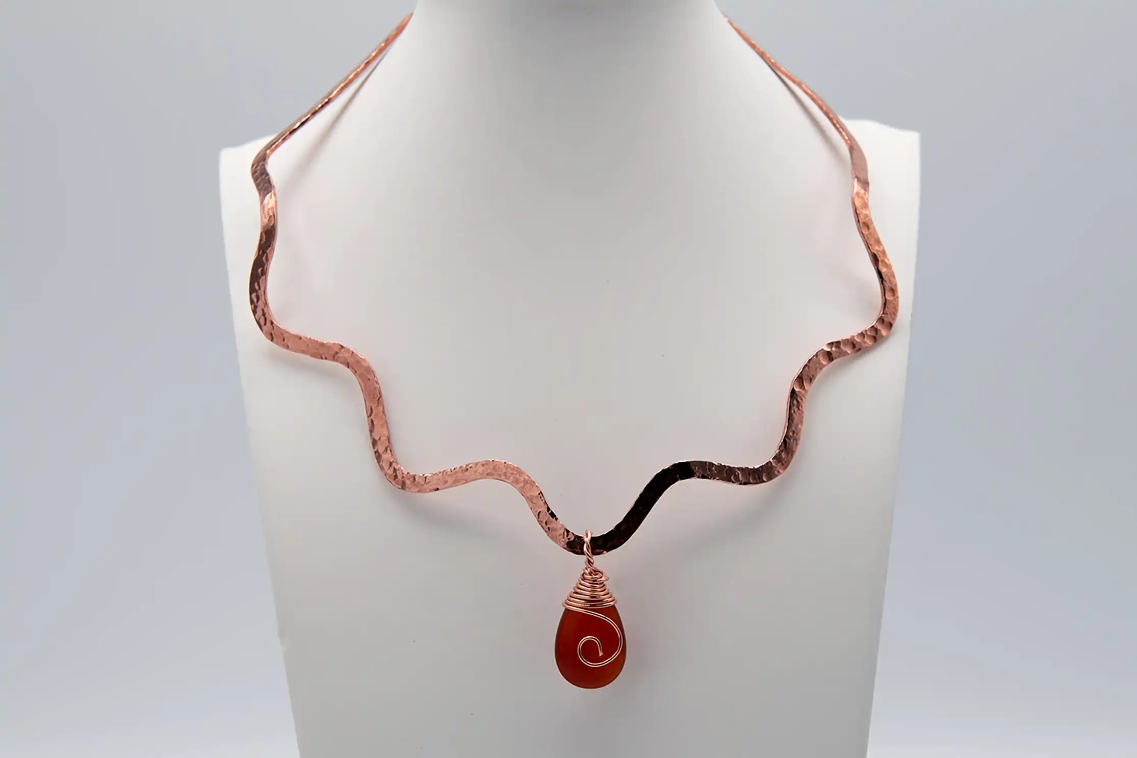 Radiant Carnelian Copper Collar Necklace